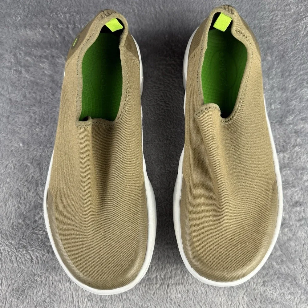 OOFOS OOmg Eezee Low Recovery Shoes Women's 8.5 Taupe /white Orthotic Support